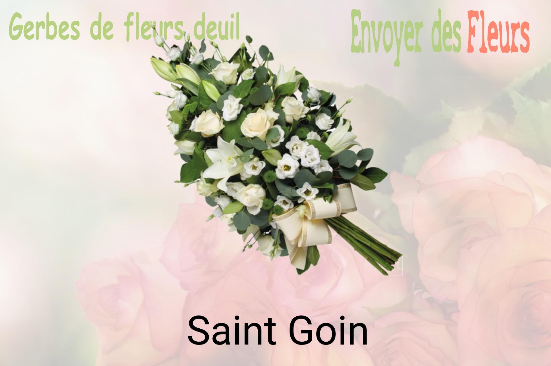 Gerbe de fleurs de deuil livrée à Saint-Goin